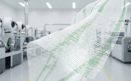 神揚工業 TPU 熔噴黑科技 實驗室製程與微距網狀纖維視覺圖